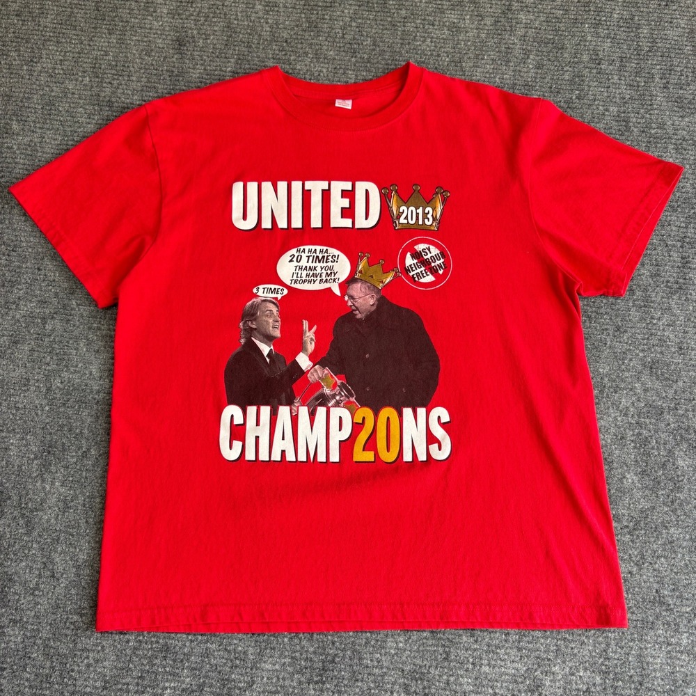 Manchester United 2013 Premier League Champions T-Shirt Red XL Sir Alex Ferguson